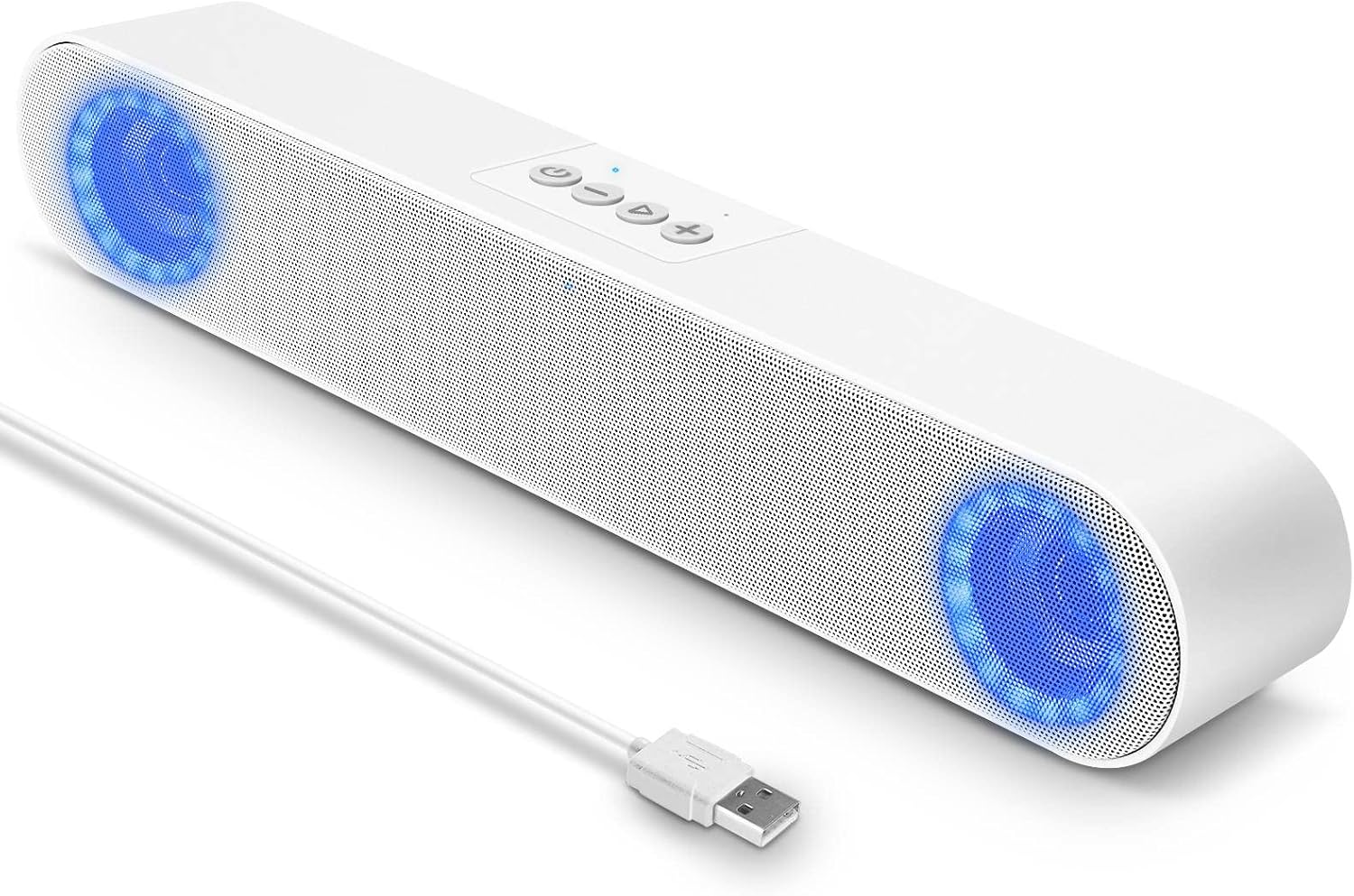 LENRUE Altavoces de computadora, altavoces de PC alimentados por USB para computadora de escritorio portátil, tableta con luces, Plug and Play