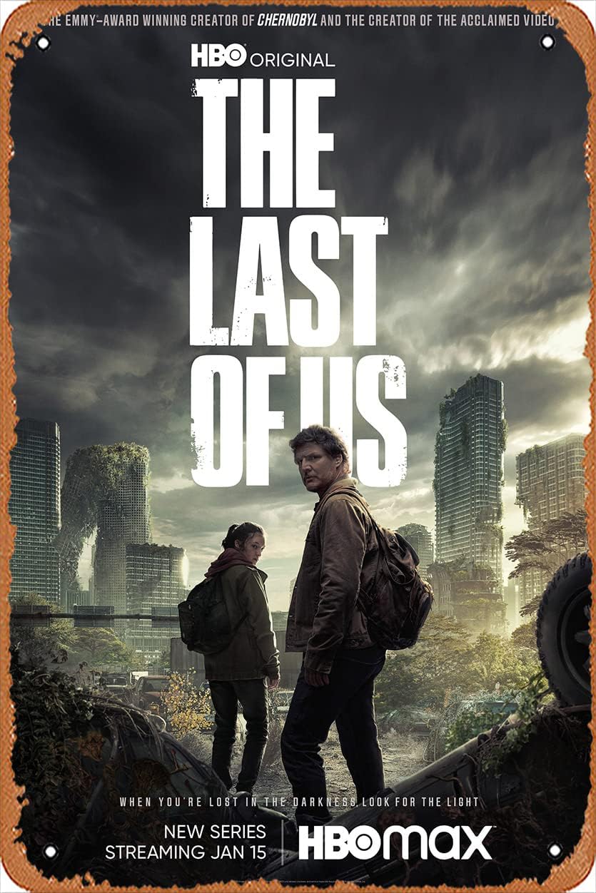 AirBnk The Last Of Us (Pedro Pascal, Bella Ramsey) – Cartel de la serie de televisión, cartel de hojalata, película, cine, teatro, 8 x 12 pulgadas,