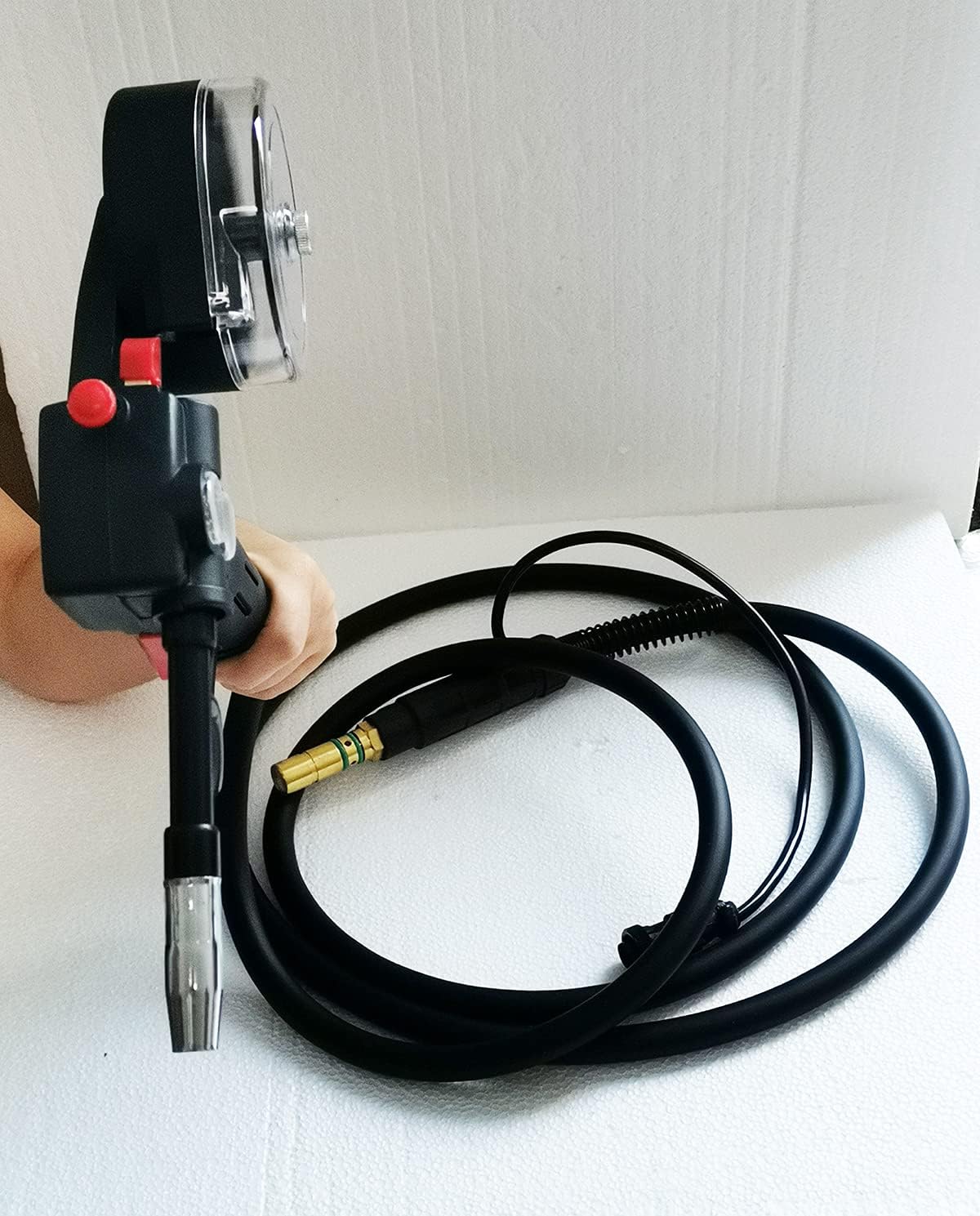 Bobina de pistola Mig de 200 amperios, 9.8 ft, cables de 10 pies, compatible con Miller 300371 Millermatic 140 180 211 Spoolmate 100 aluminio acero