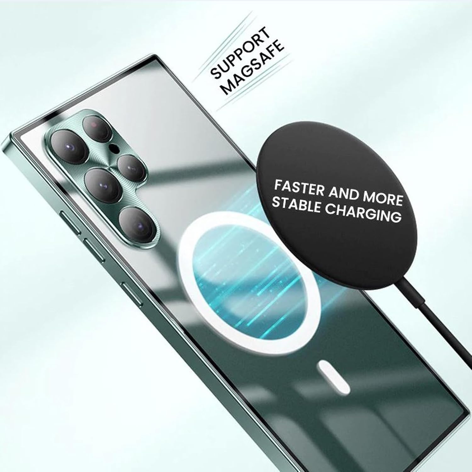 Streamer – Carcasa magnética de metal ultrafina para Samsung S21S22S23 (S22U x 1 unidad, plateado)