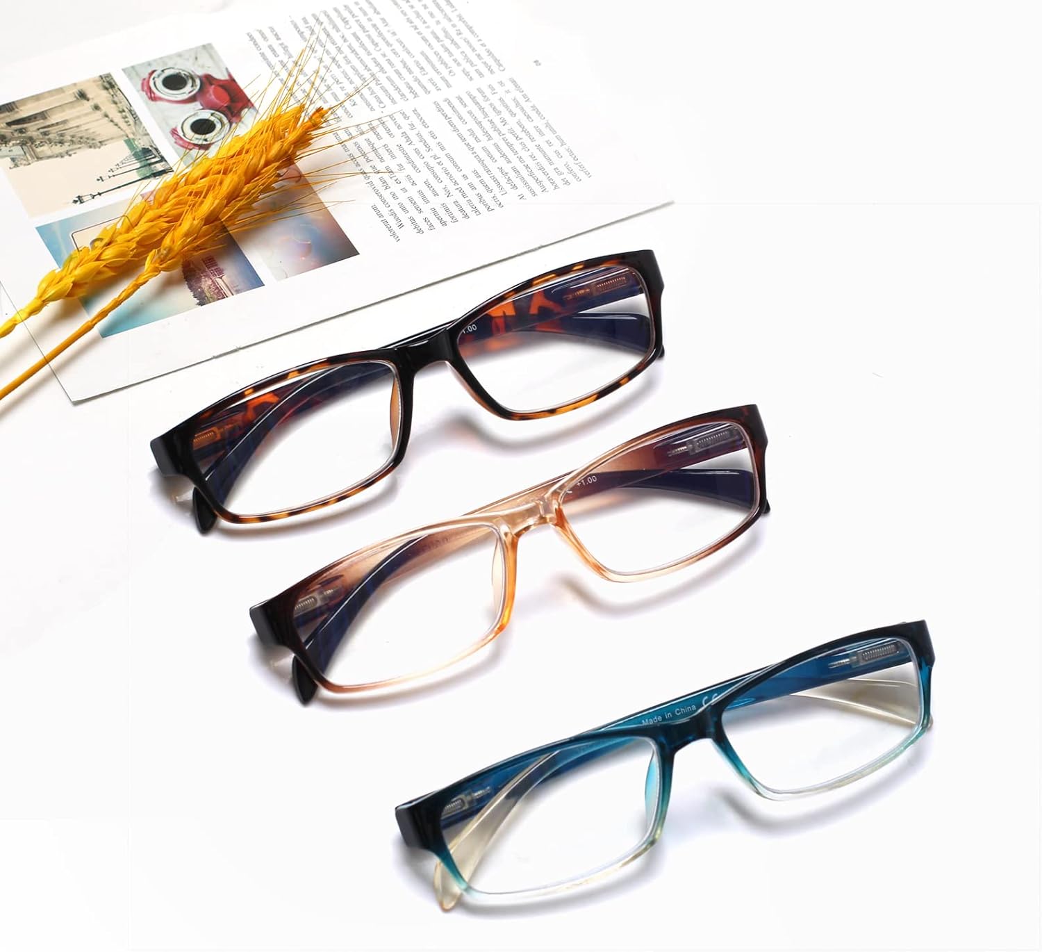 JOSCHOO Gafas de lectura para computadora para mujeres y hombres, paquete de 6 lectores de bisagra de resorte con bloqueo de luz azul