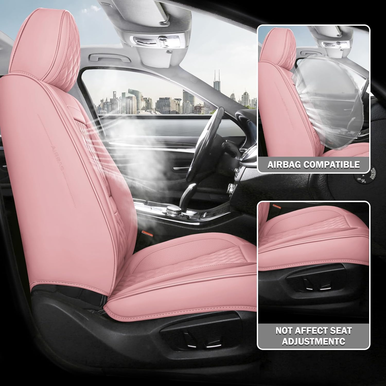 Juego completo de fundas de asiento de automóvil, fundas universales de cuero para asiento de automóvil, funda de cojín de cuero impermeable para