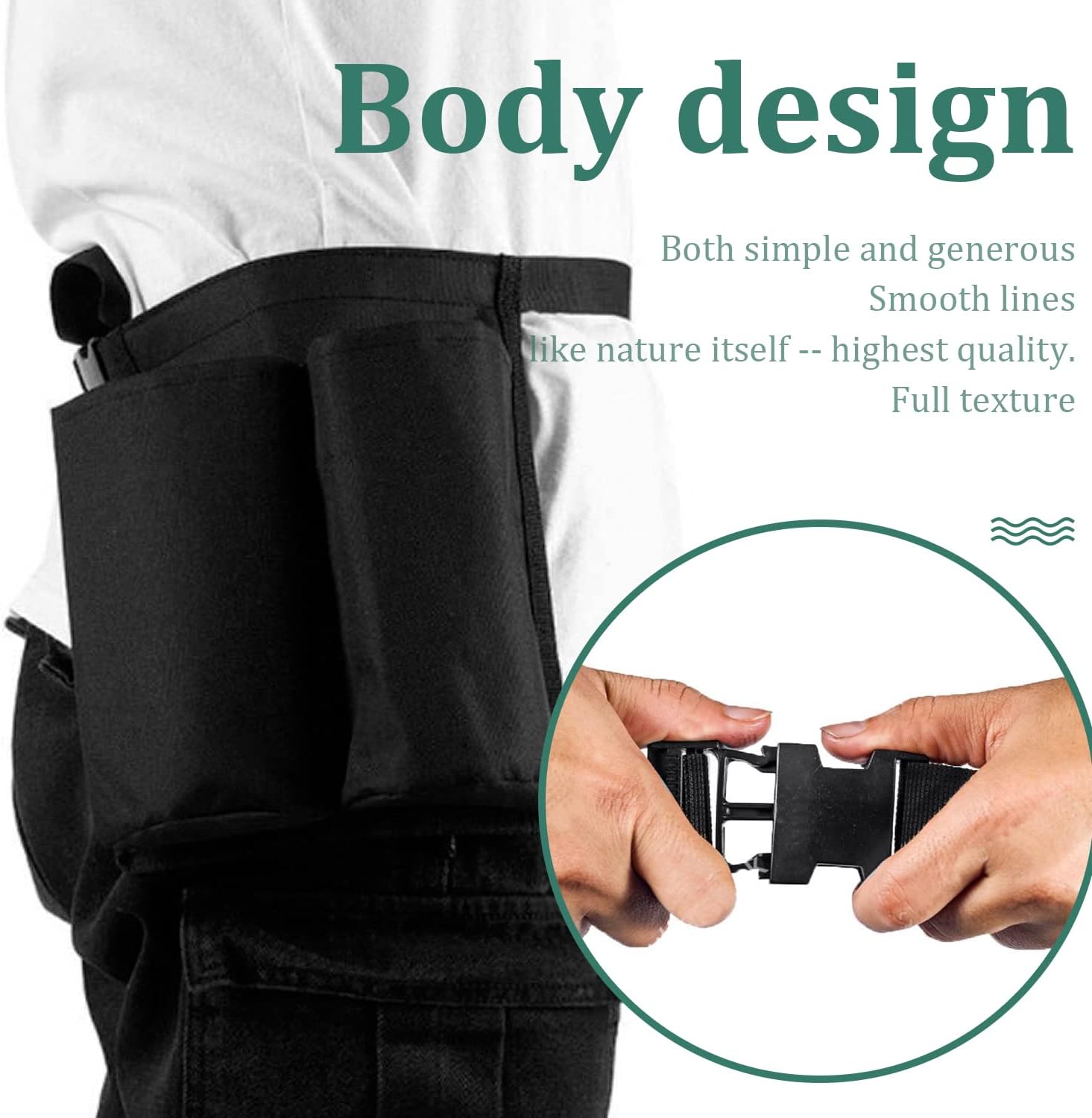 Pacify Funda de masaje con 2 bolsillos, bolsa de botella de aceite ajustable para loción de masaje para terapeuta