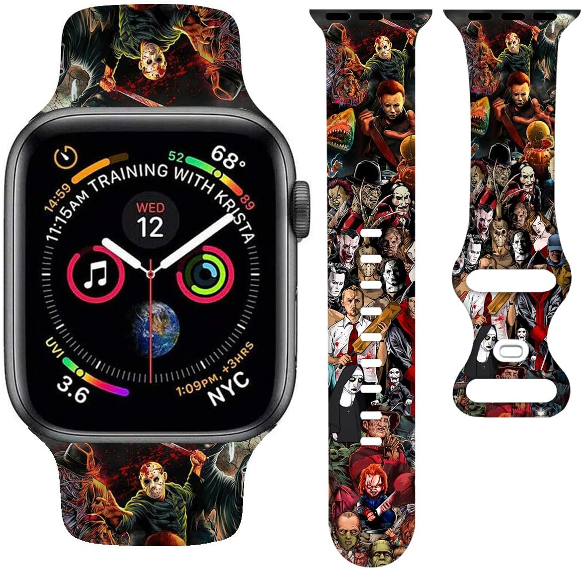 Correas de reloj de Navidad para mujeres y hombres, compatibles con correas de reloj de 1.496 in 1.575 in 1.614 in 1.654 in 1.732 in 1.772 in,