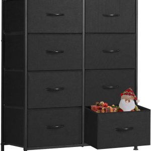 Sweetcrispy Cómoda para dormitorio, cajón alto, organizador de aparador, cajones de almacenamiento, torre de almacenamiento de tela con 8 cajones, Sweetcrispy Cómoda para dormitorio, cajón alto, organizador de aparador, cajones de almacenamiento, torre de almacenamiento de tela con 8 cajones,
