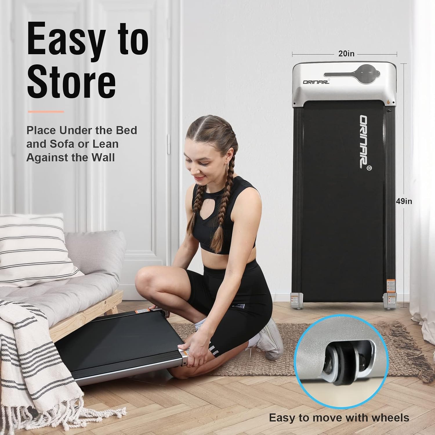 Caminadora para debajo del escritorio, almohadilla para caminar con control remoto, 2.5 HP portátil para caminar y trotar para oficina en casa,