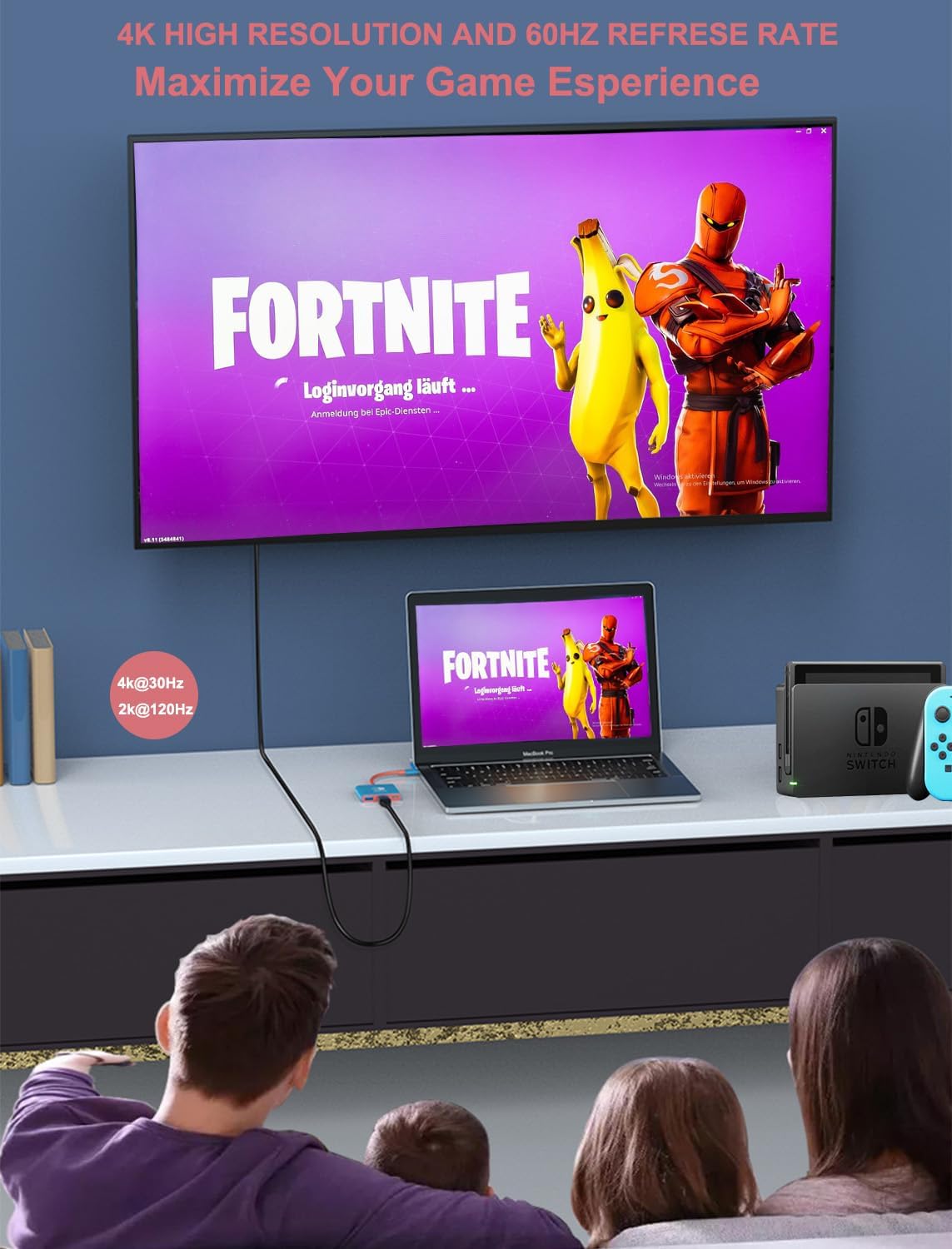 YLVOTER Adaptador de estación de acoplamiento para Nintendo Switch, estación de acoplamiento de TV portátil 3 en 1 de repuesto para Switch Dock