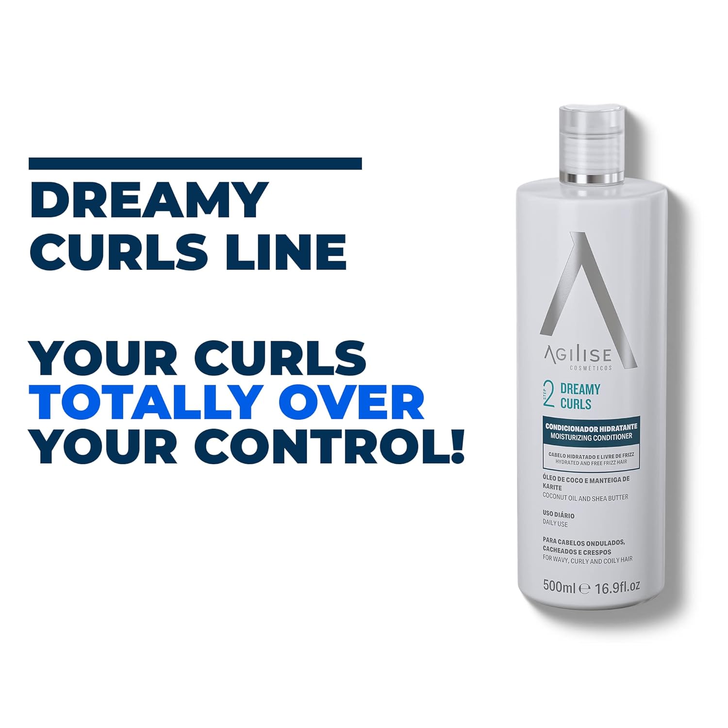 agilise – Acondicionador de cabello Dreamy Curls – Acondicionador de rizos para tratamiento de cuidado del cabello ondulado y enrollado – VEGANO,