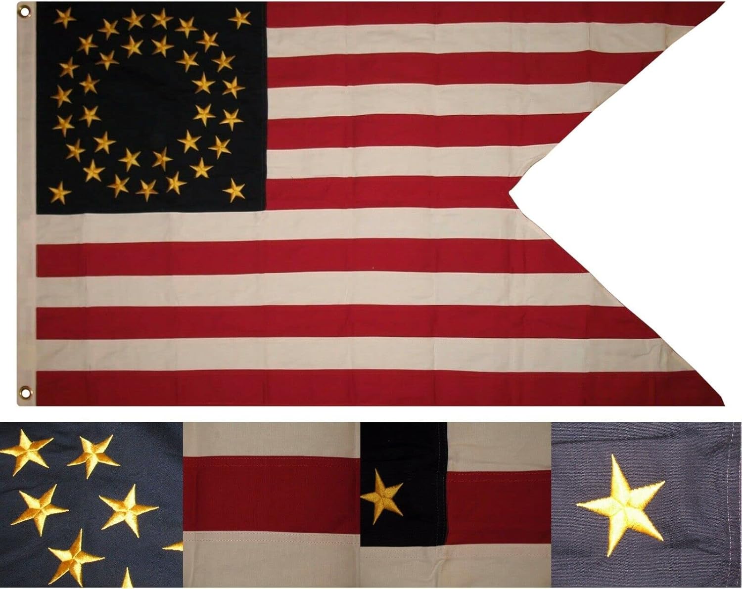 Premium 3×5 Embroidered Sewn Guidon Cavalry 100% Cotton Flag 3’x5′ 2 Clips