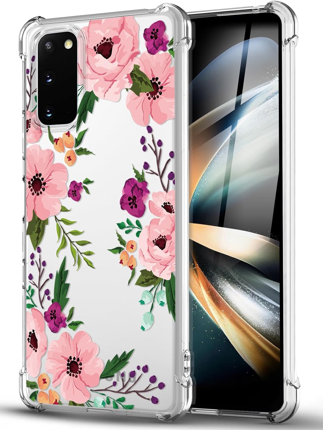 DNTMZIN Funda para Samsung Galaxy S20 FE, funda transparente de TPU para mujer, funda de teléfono para mujer, diseño floral, suave y flexible, a