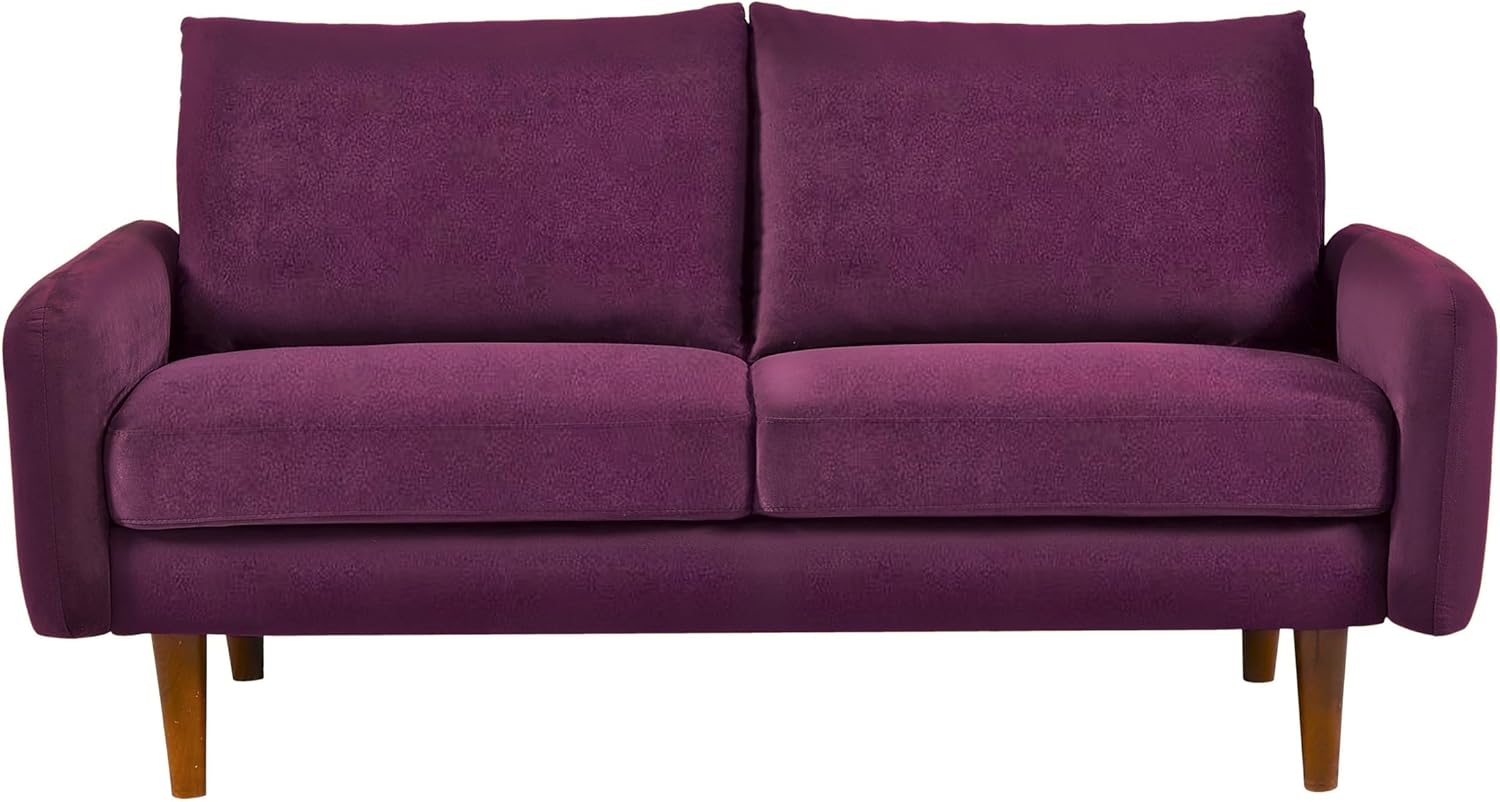 Kent Sofá biplaza de terciopelo para salas de estar modernas y espacios compactos, cómodo sofá de 2 plazas, muebles de estudio con diseño elegante,
