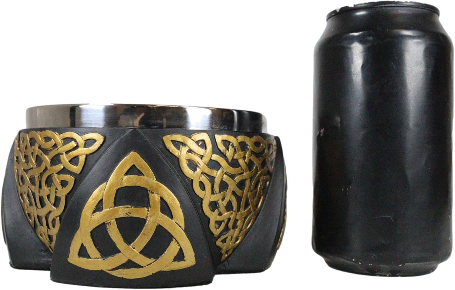 Ebros Gift Wicca Metafísica Energía Positiva Espiritual Divinidad Celta Triquetra Trinidad Nudo Manchas Cuenco Estatuilla Rascador Recipiente