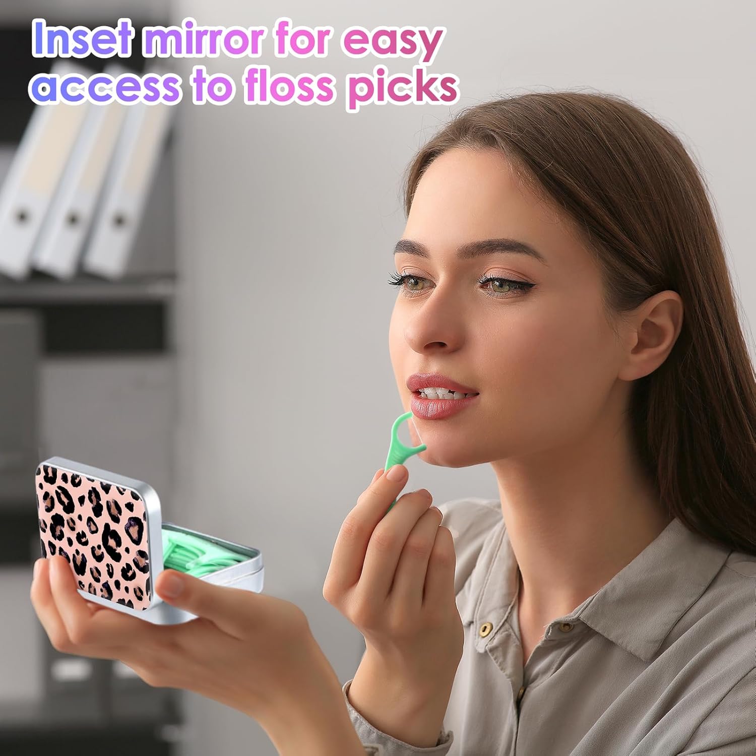 Gerkia Estuche portátil de hilo dental, fácil de almacenar púas de hilo dental de varios tamaños, dispensador de hilo dental portátil es perfecto