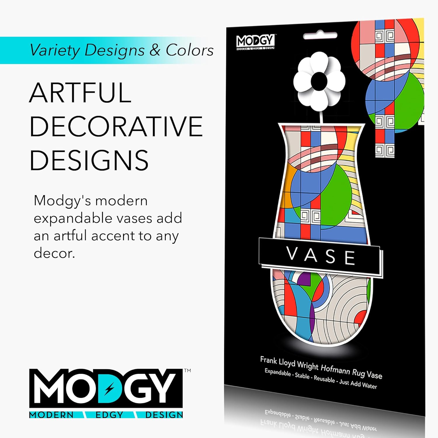 MODGY Florero expandible, plástico decorativo moderno plegable impreso jarrones para centros de mesa para bodas, mesa de comedor, decoración del