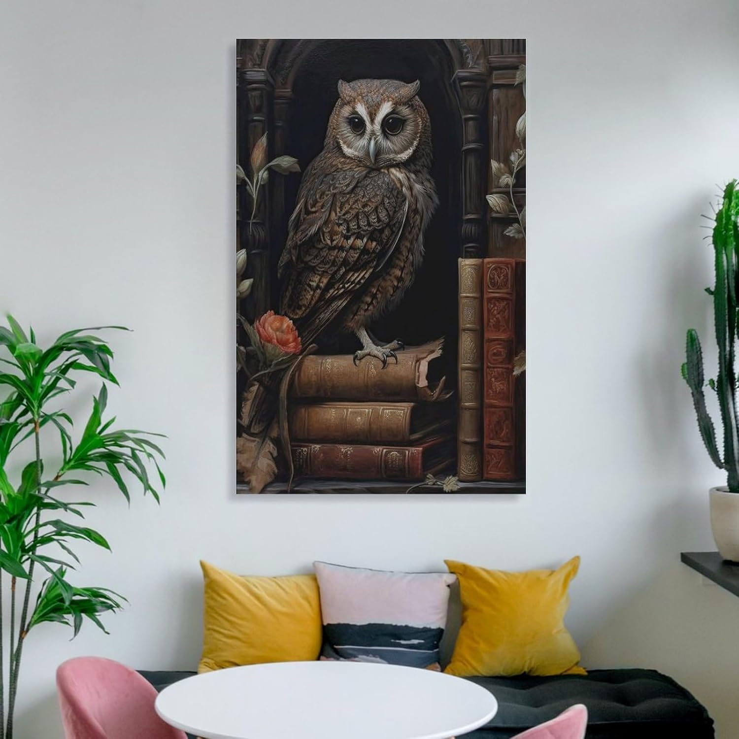 KLower Dark Academia Decor – Póster de arte en lienzo con diseño de búho y arte de pared, póster moderno para decoración de dormitorio familiar, 16