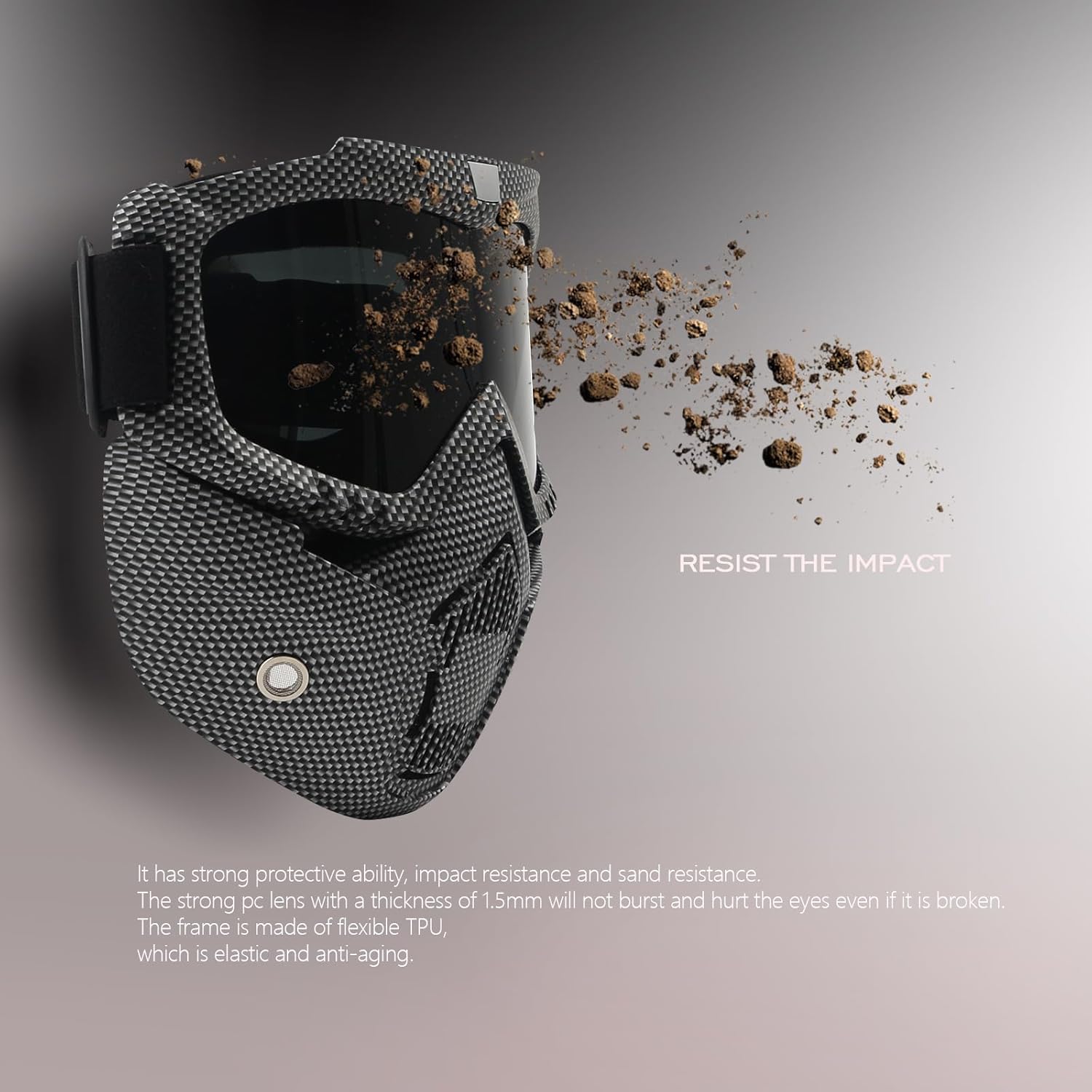 Gafas de motocicleta con máscara facial extraíble, gafas de equitación, motocross, ATV, motocross, gafas desmontables, Offroad, Airsoft, paintball,