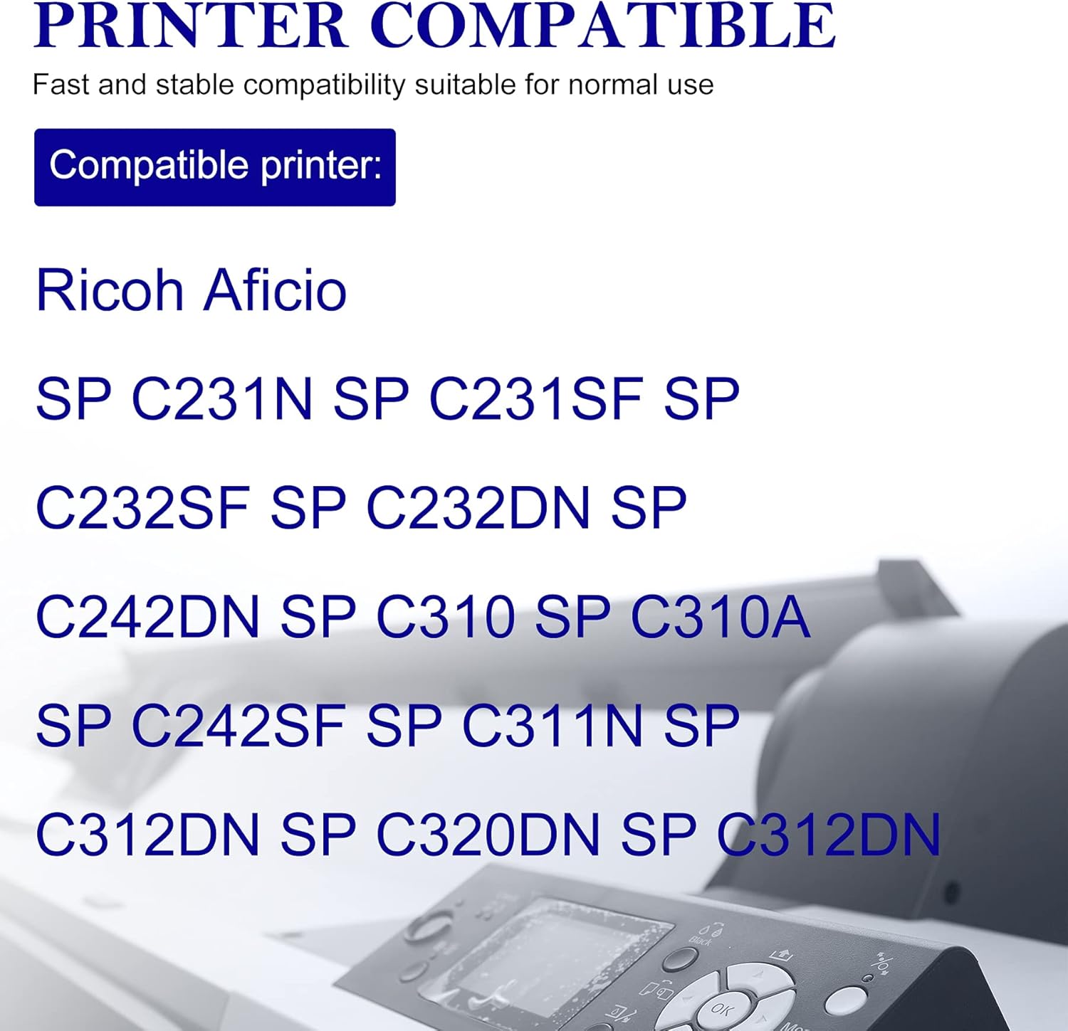 1 cartucho de tóner amarillo compatible con C310HA para Ricoh Aficio SP C231N SP C231SF SP C232SF SP C232DN SP C242DN SP C310 SP C310A SP C242SF. E.