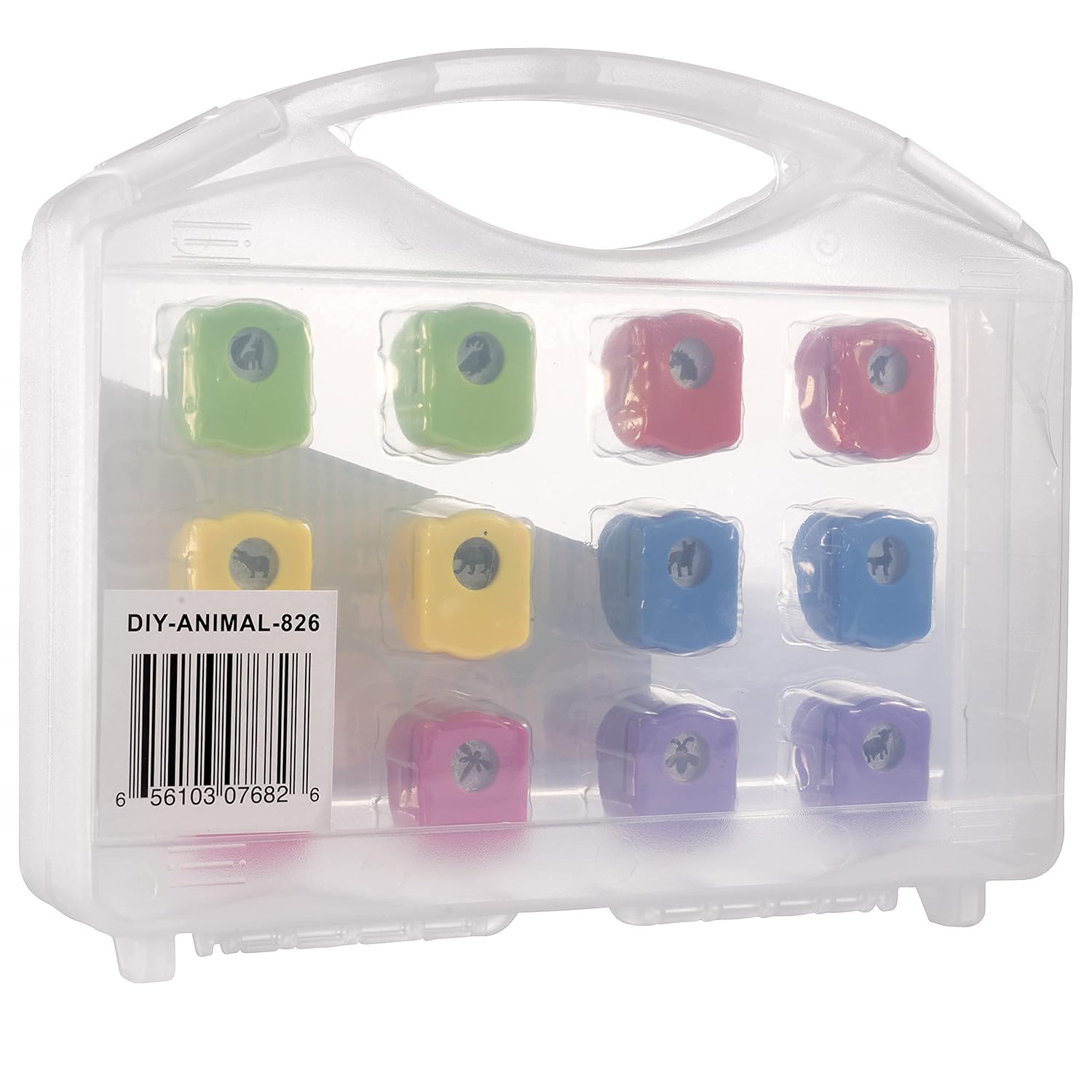 Punchers de papel para álbumes de recortes, 12 perforadores únicos de agujeros de animales, kit de suministros para álbumes de recortes y