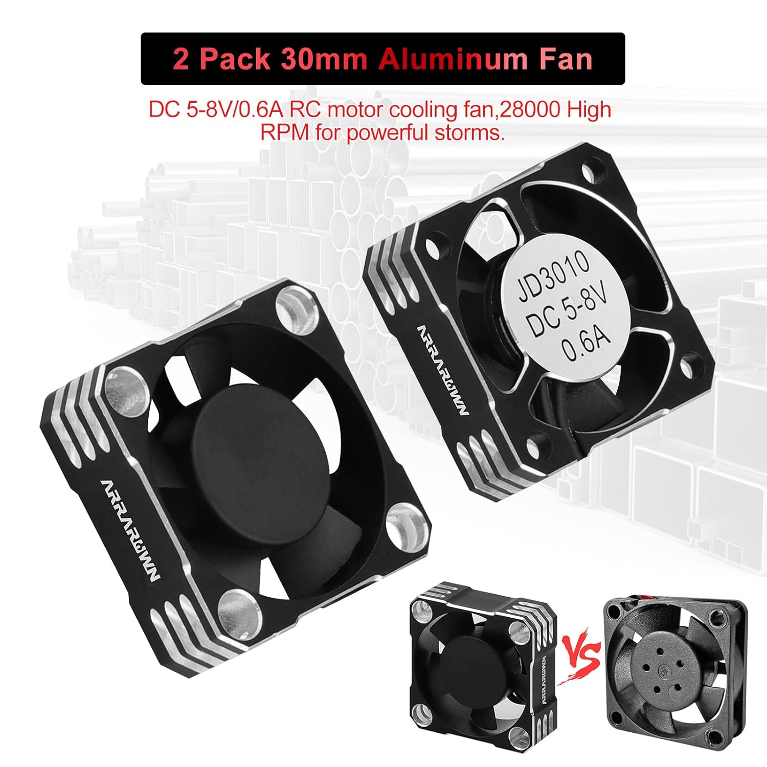 Ventilador de refrigeración de motor RC de 1.181 in con soporte de disipador de calor del motor, piezas de actualización de 28000 rpm, ventiladores