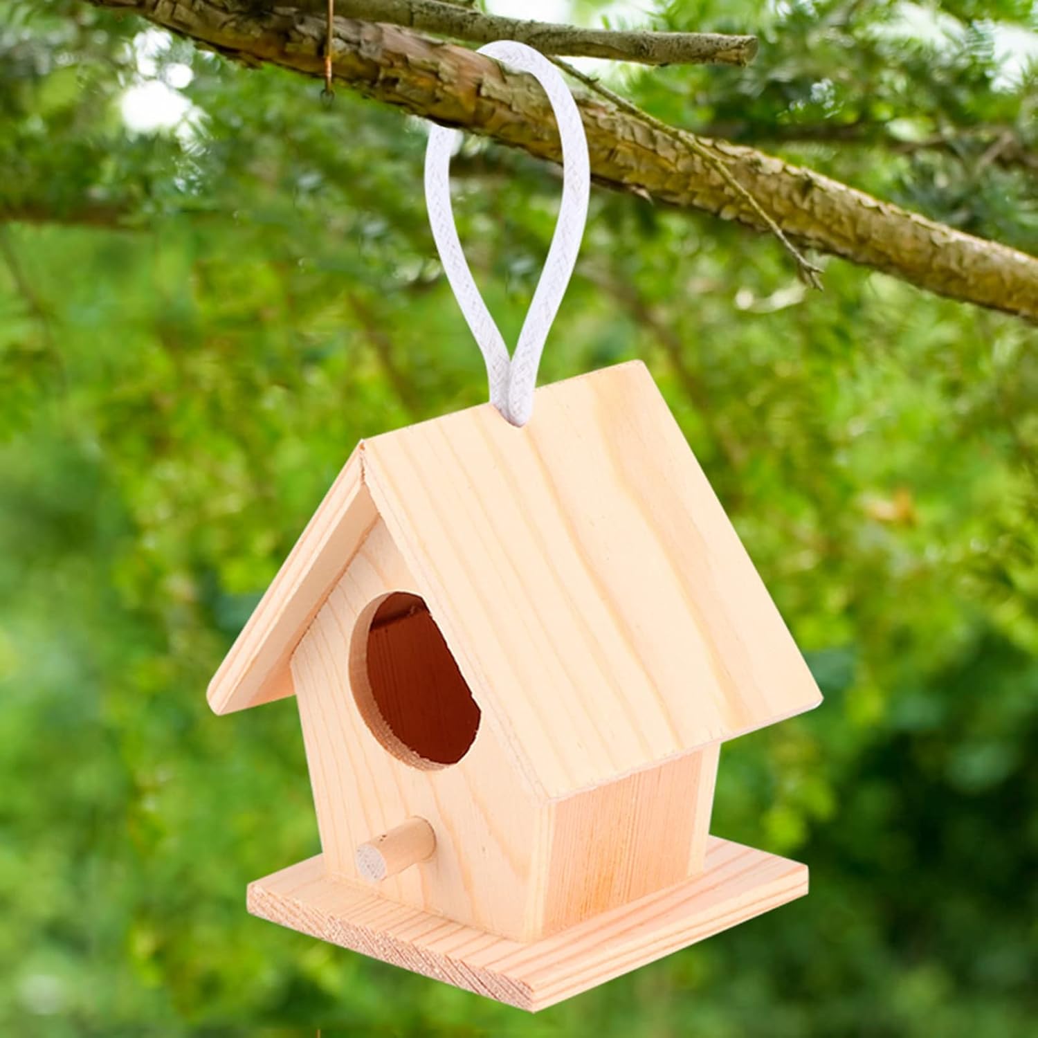 Fydun 4 piezas de madera al aire libre casa colgante pájaro descansando nidos caja decoración jardín ornamento 4 piezas al aire libre pájaro de