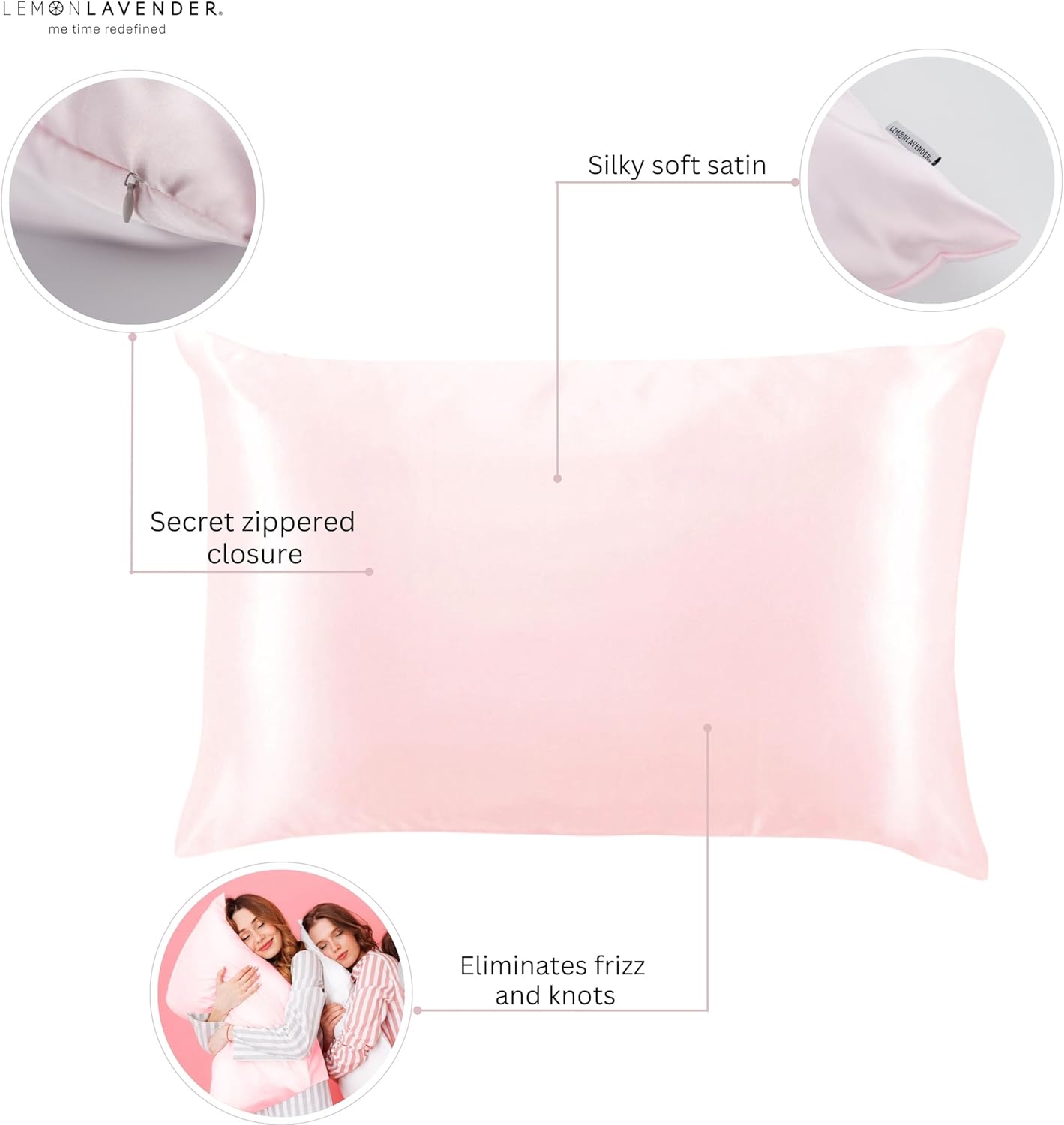 Lemon Lavender Funda de almohada de satén sedoso de lujo para piel y cabello de 22 x 40 pulgadas eleva tu rutina de sueño y cuidado del cabello –