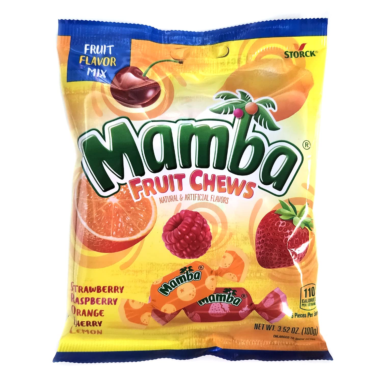 Mamba Fruit Chews – Bolsa de mezcla de sabor a fruta (paquete de 2) con 2 calcomanías de Gosutoys