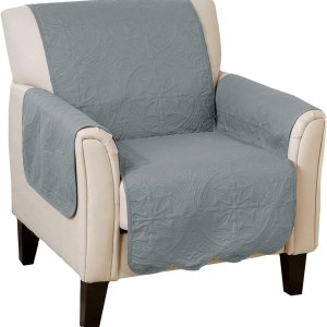Great Bay Home – Protector de muebles sólido cosido con medallón resistente a las manchas, duradero, protector de muebles de la colección Elenor Great Bay Home – Protector de muebles sólido cosido con medallón resistente a las manchas, duradero, protector de muebles de la colección Elenor