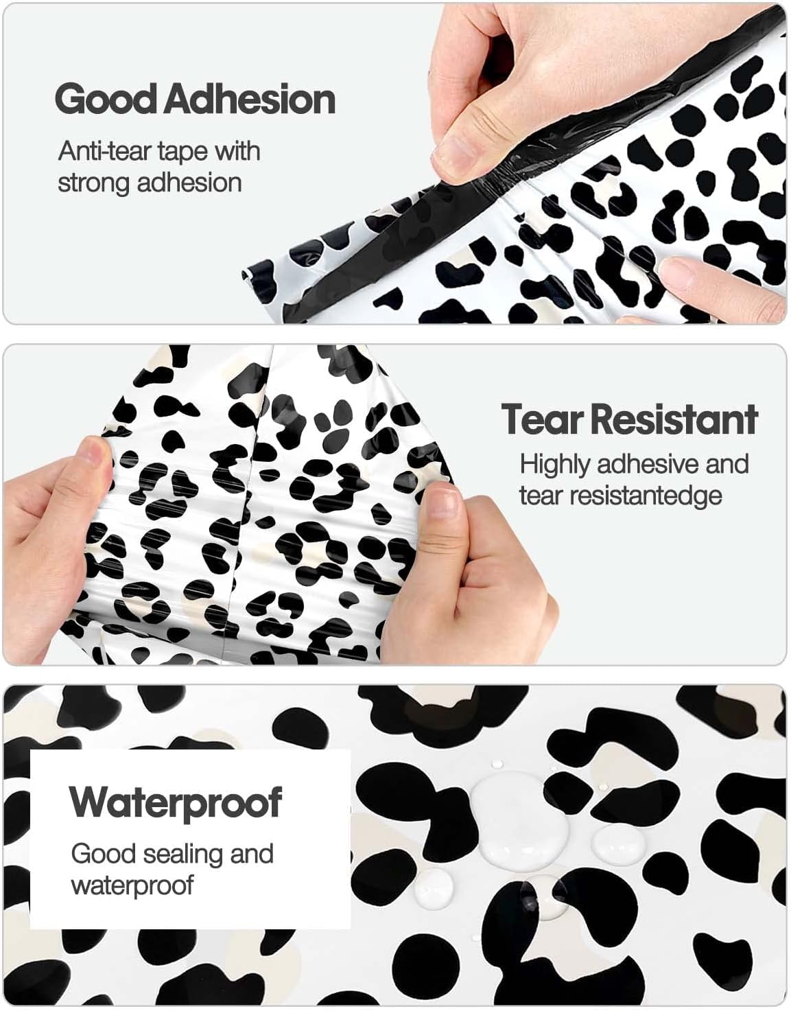 Thank You – Sobres de polietileno con estampado de leopardo con autosellado, bolsas de correo medianas para pequeñas empresas, sobres de envío para