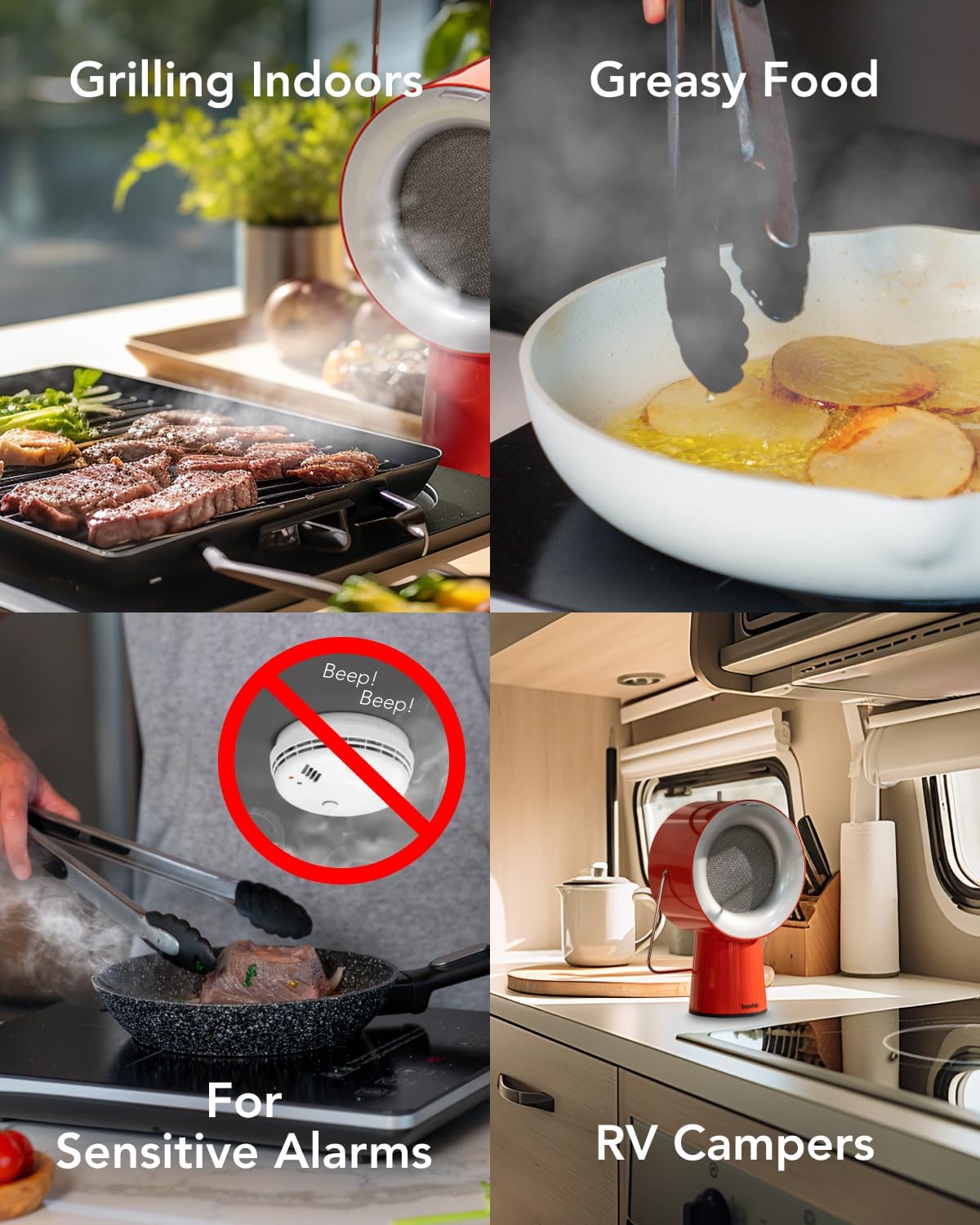 AirHood Campana extractora con cable  Extractor de cocina portátil con 5 filtros de aire de carbón activado y filtro de aceite de acero inoxidable