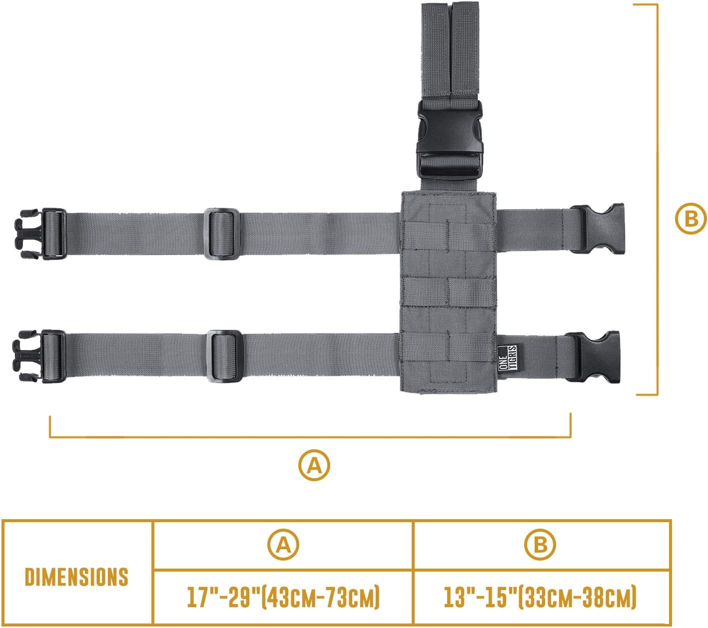 OneTigris Mini panel Molle para herramientas, plataforma táctica de pierna caída, minimalista, ajustable, para linterna