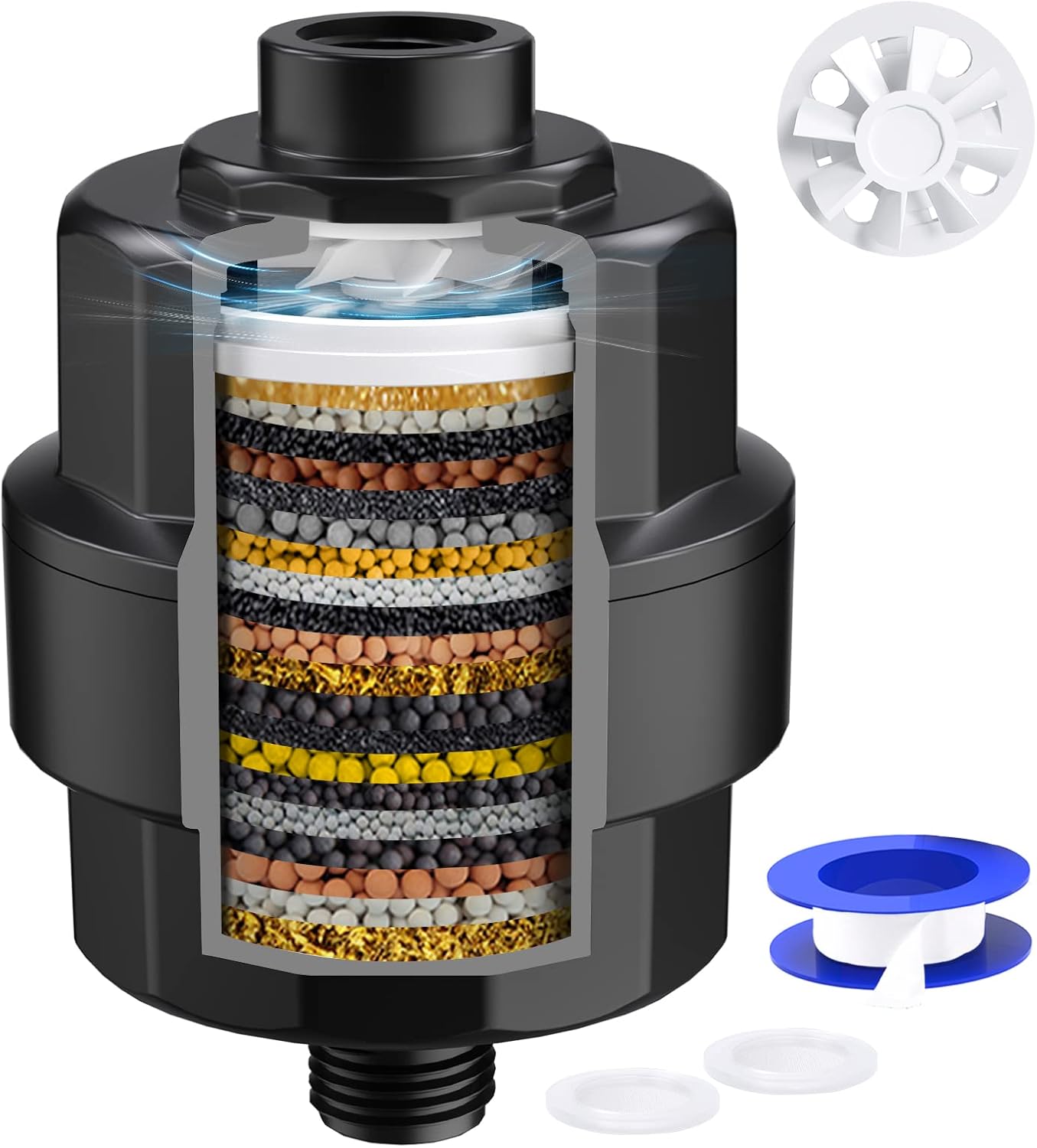 Filtro de ducha de alto rendimiento  Último filtro de cabezal de ducha universal multietapa para eliminar el cloro y los metales pesados, mejora la