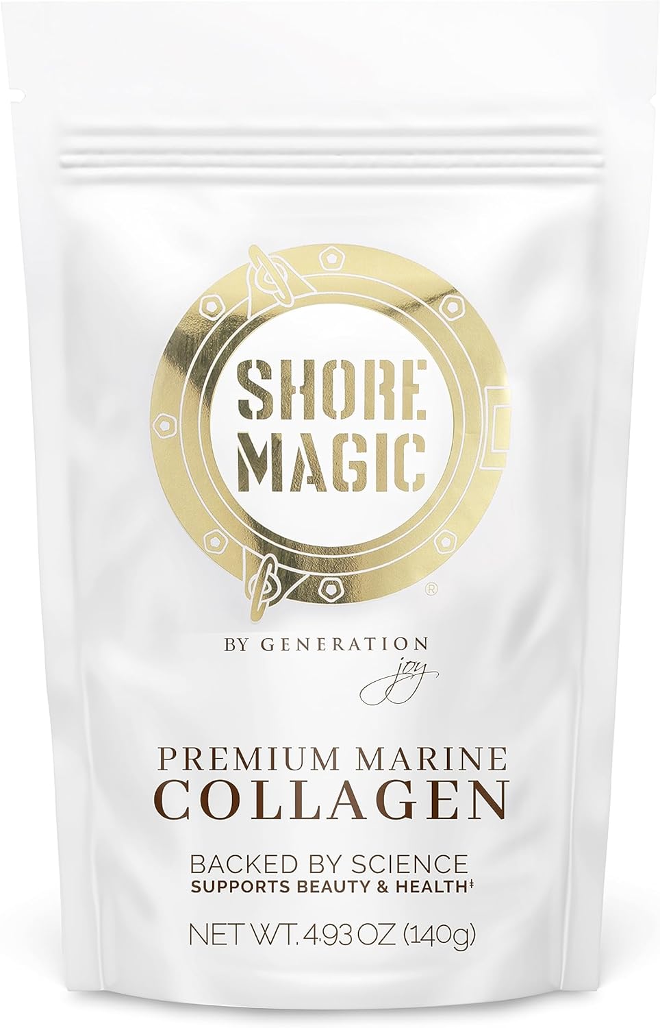 Shore Magic Polvo de colágeno marino prémium con tipo I II III y IV, péptidos hidrolizados para mujeres y hombres, procedentes de pescado silvestre,