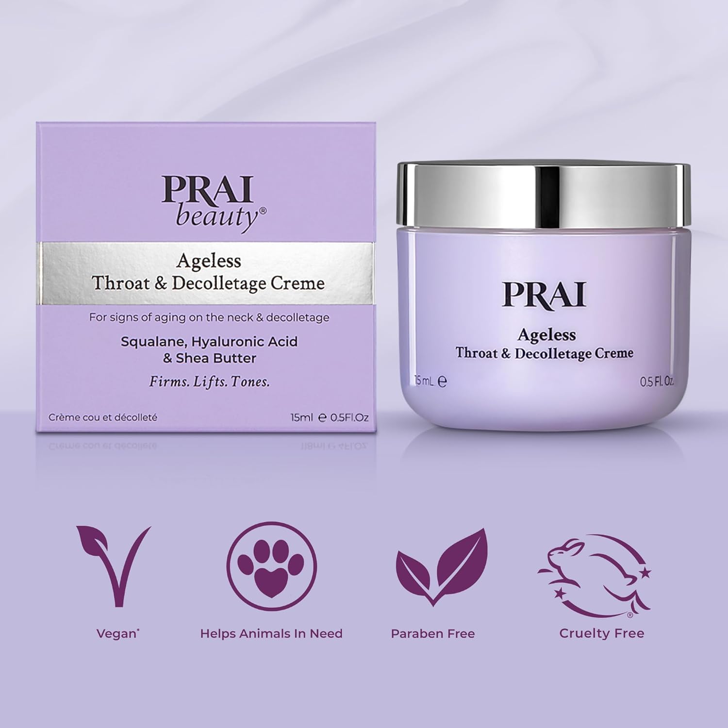 PRAI Crema para el cuello para tensar y reafirmar la belleza  Crema reafirmante para el cuello que aumenta la elasticidad  Crema para tensar el