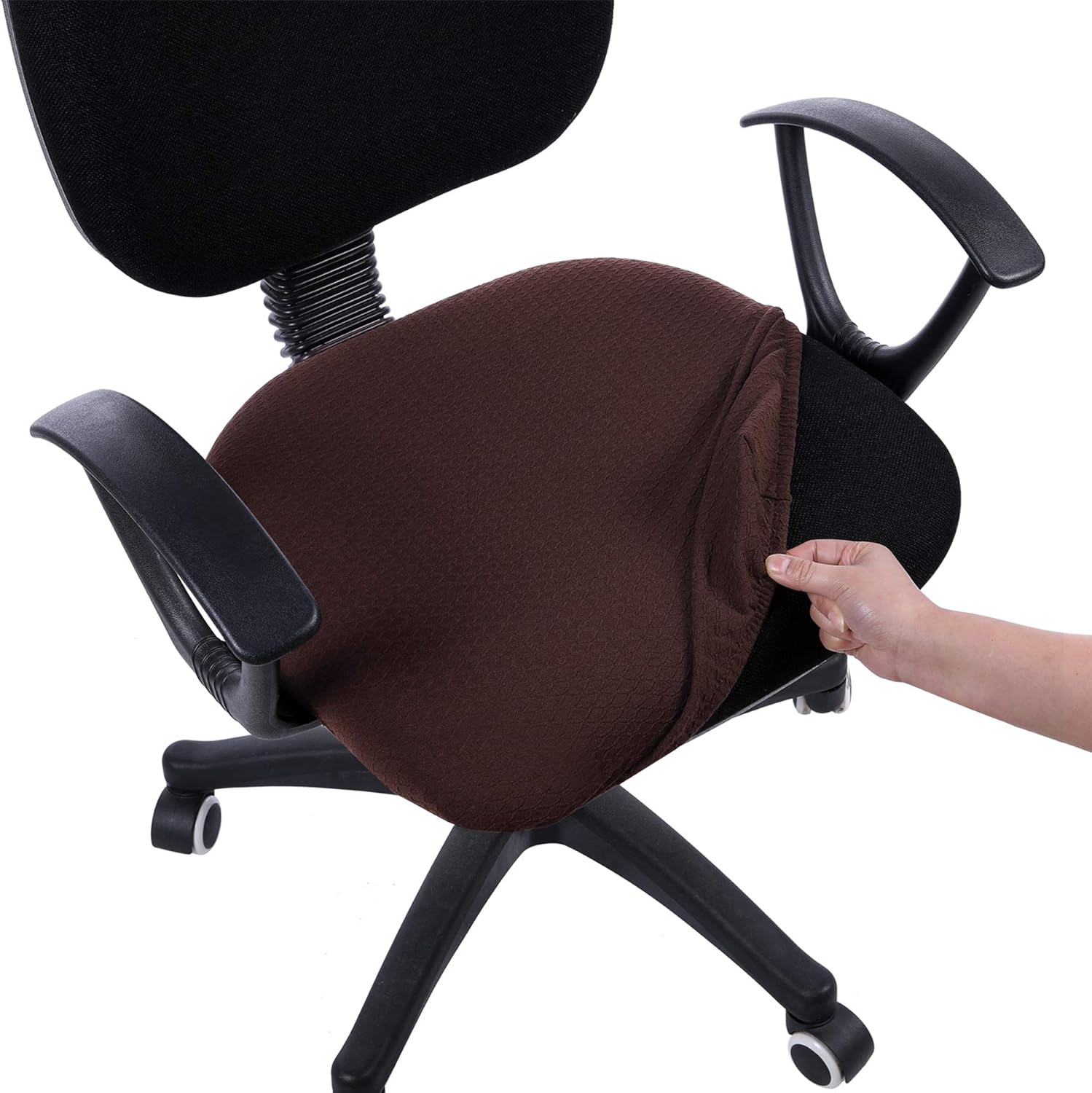 Smiry – Fundas de jacquard con licra elástica, desmontables, lavables y antipolvo para asientos de oficina