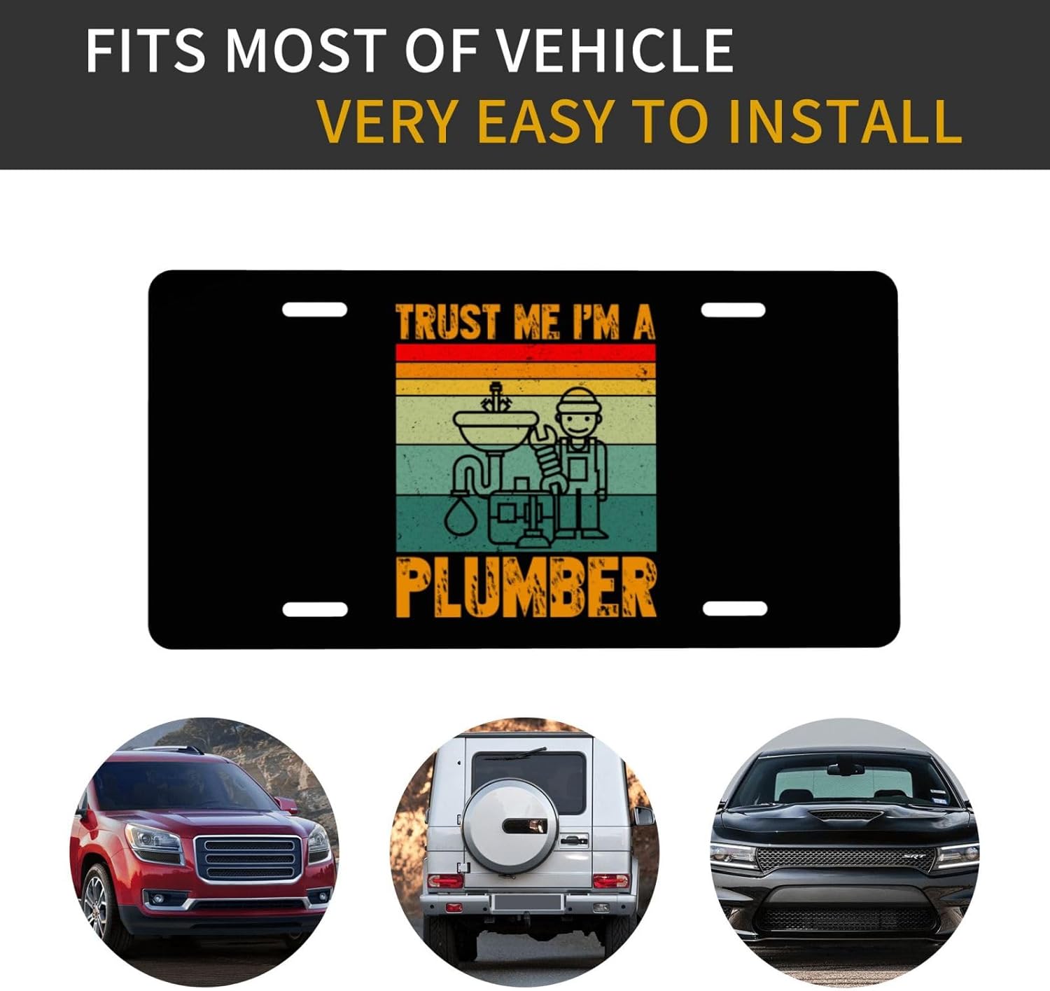 Trust Me I m A Plumber – Cubierta para placa de matrícula de automóvil, versión gruesa de la cubierta decorativa para placa delantera de automóvil,