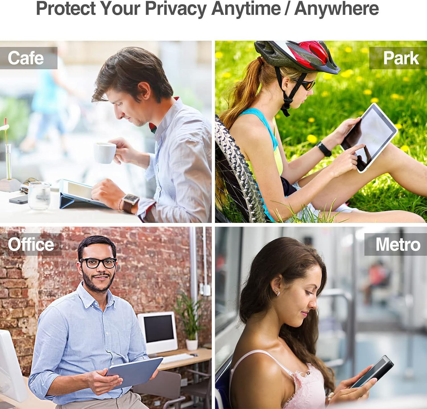 ProCase Protector de pantalla de privacidad antiespía de vidrio templado antiespía para iPad de 10.2 pulgadas