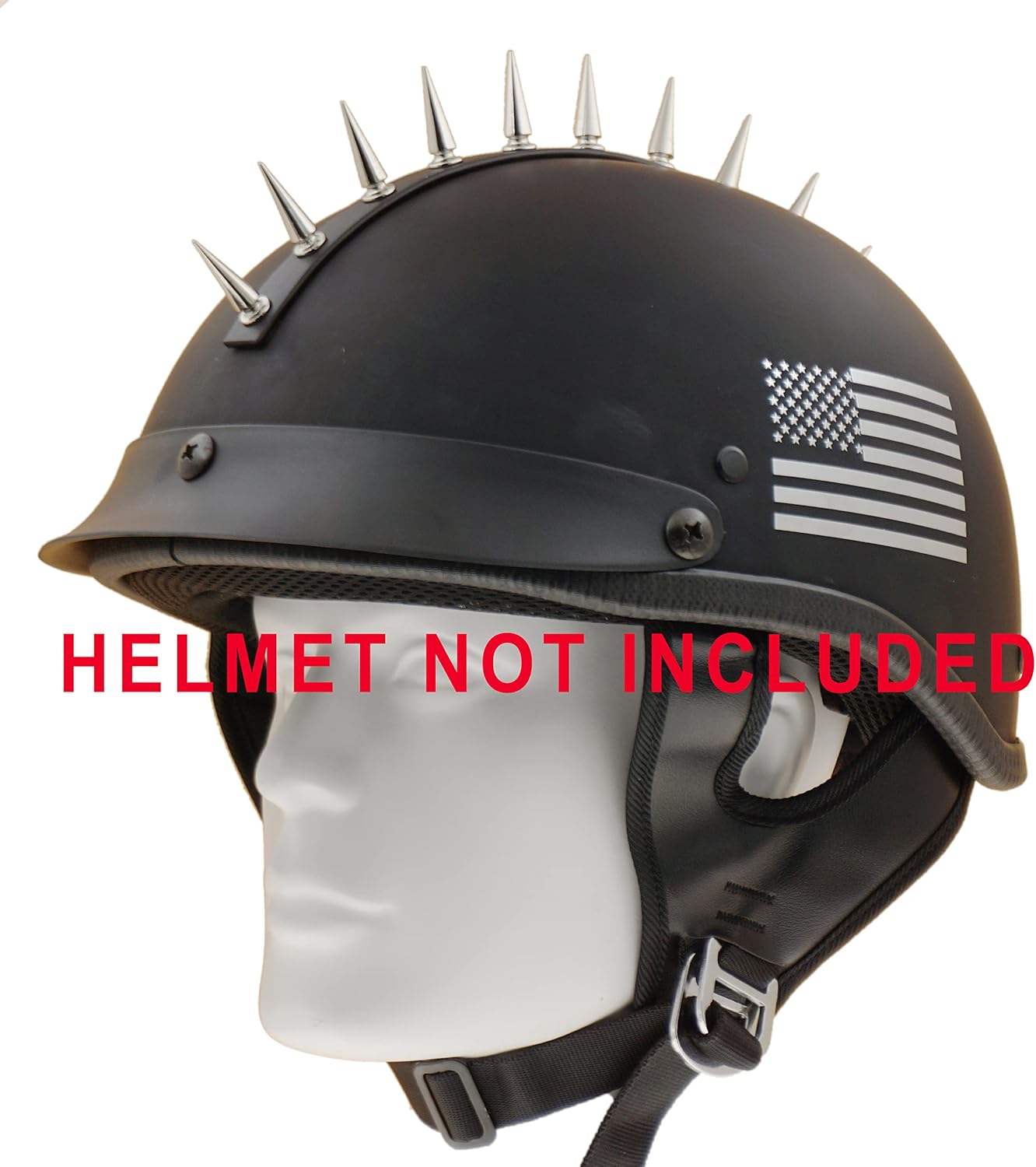 Tira adhesiva punk de piel sintética con clavos de cono de metal, accesorio para peluca Mohawk Warhawk para casco (#1 plateado)