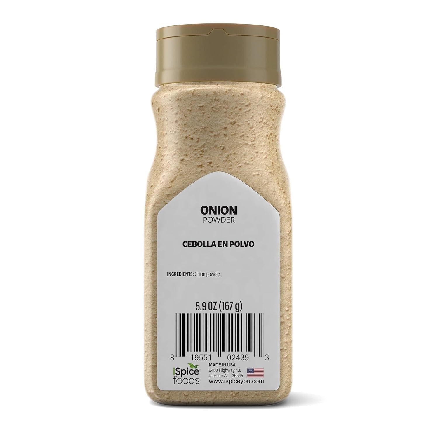 iSpice Cebolla en polvo  Puro y fresco  Especias esenciales de cocina  5.9oz (167g)