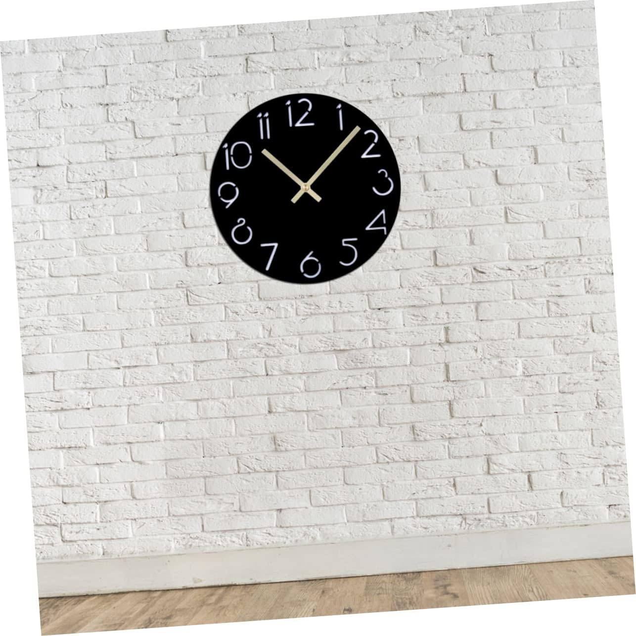 HOMSFOU Reloj redondo para decoración de habitación para adolescentes y niñas, reloj de pared, reloj silencioso con números arábigos, decoración