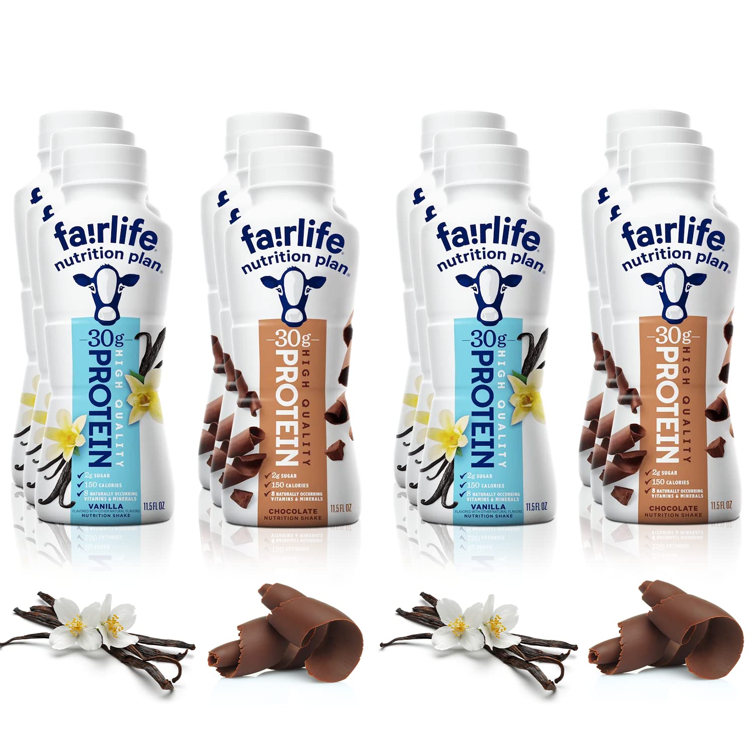 Fairlife Nutrition – Batidos de proteínas  Paquete de 12  1.06 oz de proteína, bajo en azúcar, sin lactosa  Deliciosos sabores de vainilla,