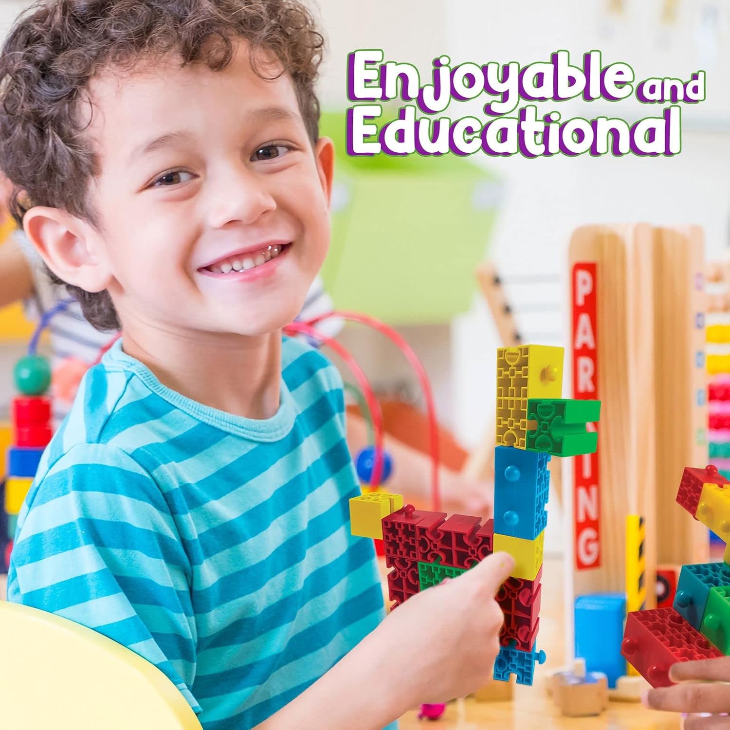 Roylco STEAM Lock Blox Kit de construcción – Blox Blox Bloques de construcción de aprendizaje de vapor para niños – Juguete de construcción de
