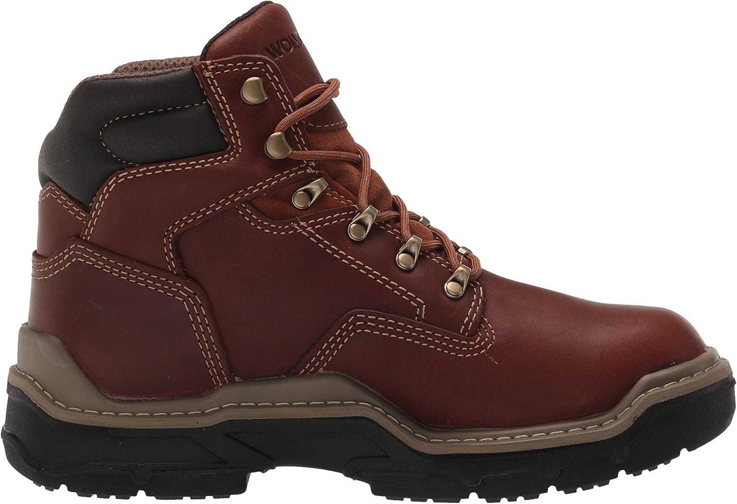 WOLVERINE Raider DuraShocks – Botas de construcción de punta suave de 6 pulgadas para hombre, Maní , 12