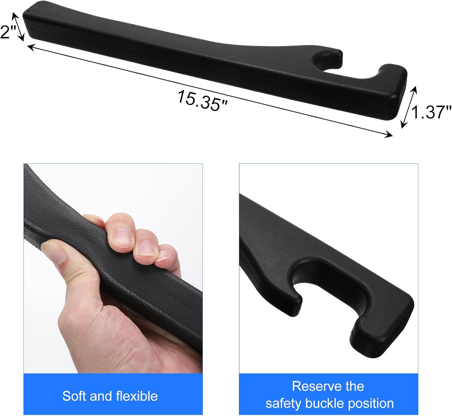 QUUREN Paquete de 2 rellenos de huecos para asiento de automóvil con agujeros para cinturón de seguridad, organizador de espacio para asiento de