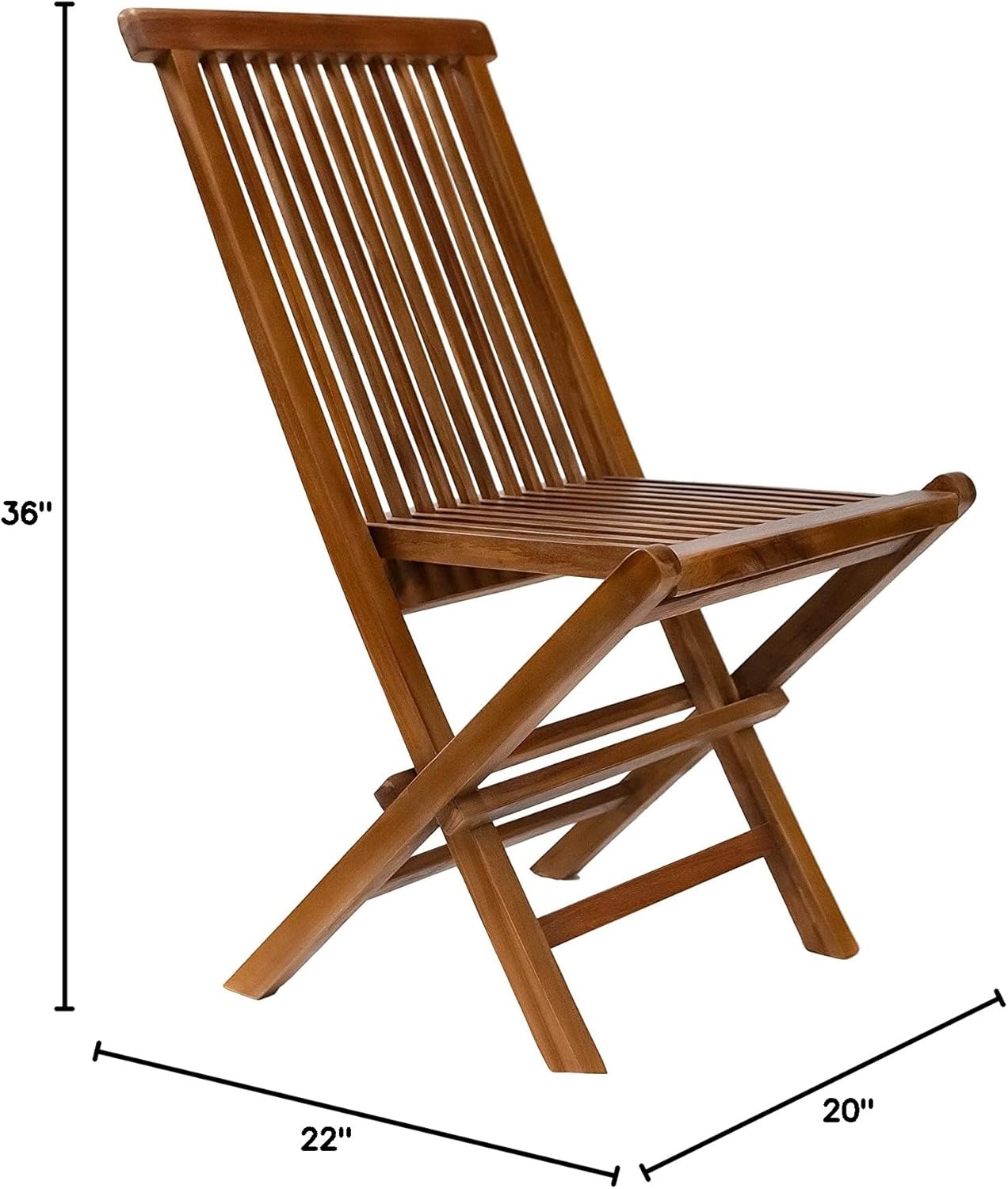 Silla plegable de estilo nórdico para uso en interiores y exteriores, patio, balcón, comedor (acabado aceitado, marrón)
