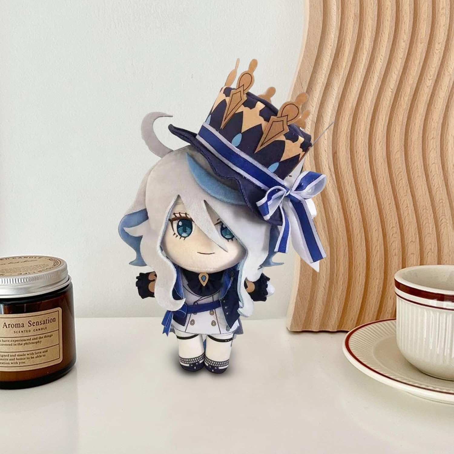 CALEMBOU Figura de peluche de anime, muñeca de peluche suave de 8 pulgadas, Lyney Freminet Furina Wriothesley Neuvillette para fanáticos de Genshin