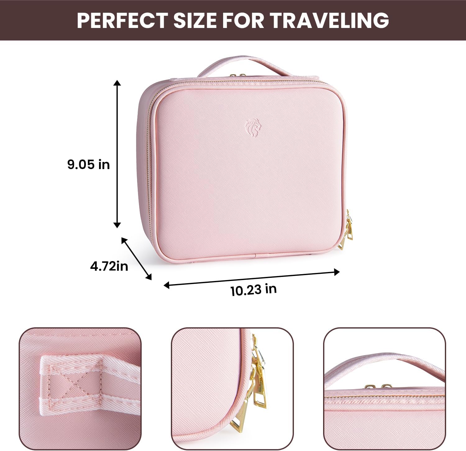 Bolsa de maquillaje con espejo LED y soporte para joyas, estuche de maquillaje de viaje con espejo iluminado, bolsa de maquillaje de viaje con