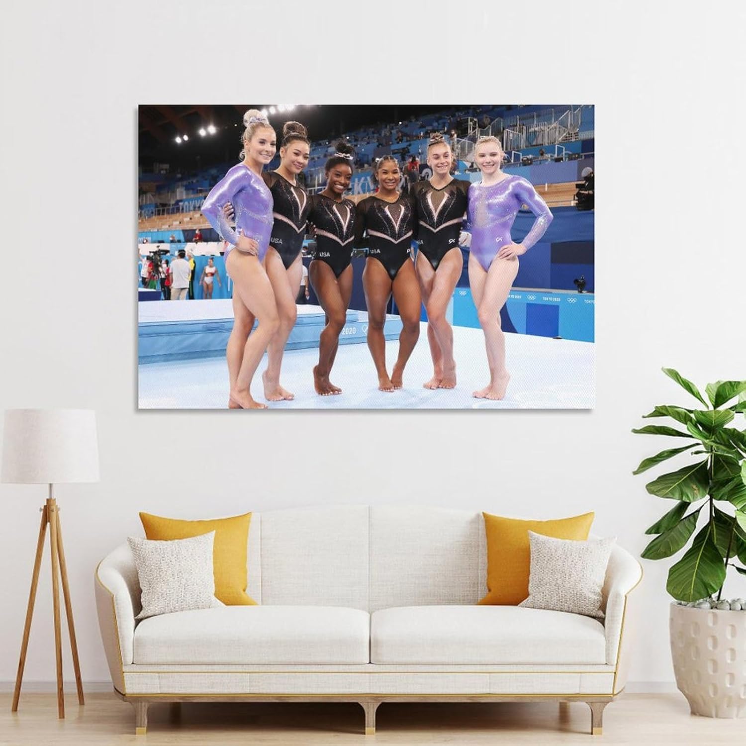 Póster del equipo de gimnasia de las mujeres de Estados Unidos Simone Biles, Jordan Chiles, Sunisa Lee y Grace Mccallum (3) póster artístico en