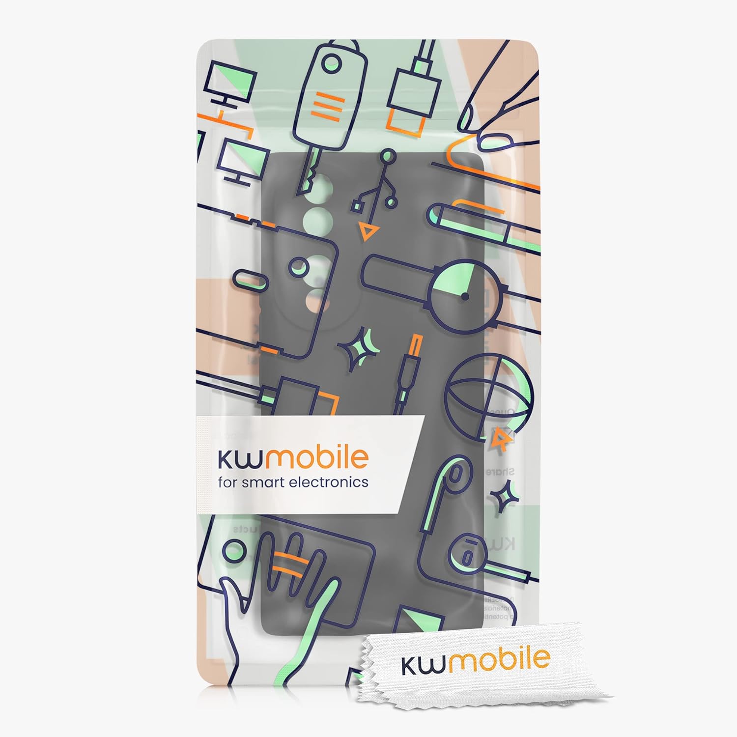kwmobile Funda compatible con Honor 70 (5G) – Funda protectora delgada de TPU con acabado mate suave – negro mate
