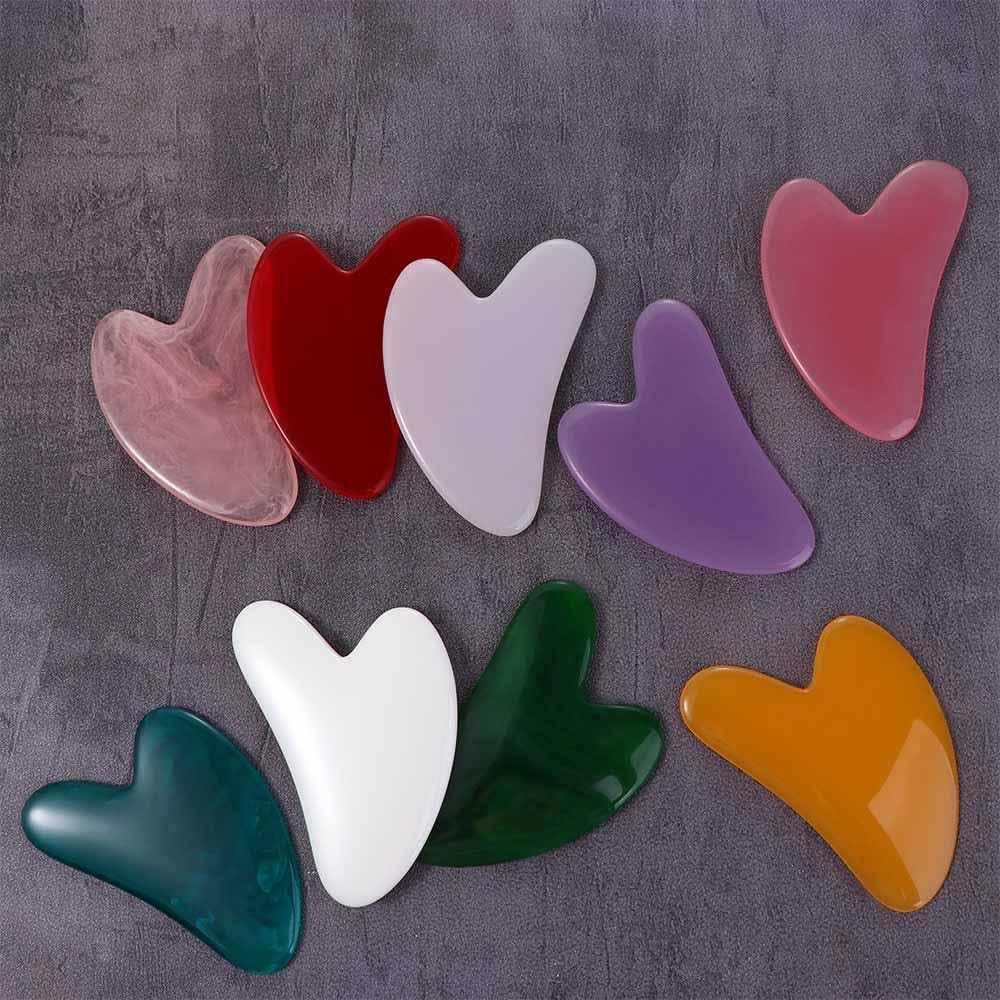 1 unids azul Gua Sha Herramientas faciales Masajeador corporal SPA resina raspado masaje herramienta de cuidado de la piel cara adelgazante
