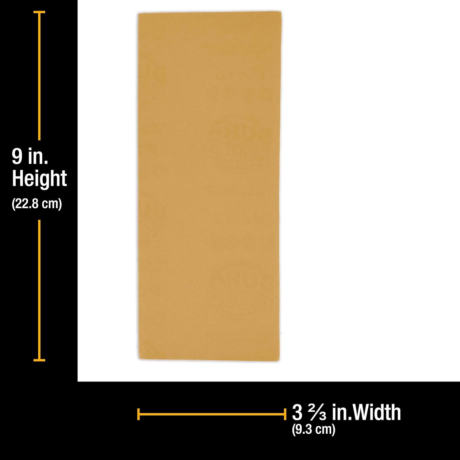 Dura-Gold Hojas de papel de lija dorado de 13 hojas, grano 600 (caja de 20)  3-23 x 9 pulgadas, soporte de gancho y bucle de tamaño de 3-23 x 9